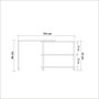 Hanah Home Mesa Auxiliar Industrial Tablero Melamina Pino Atlántico y Negro 70x63x76 cm